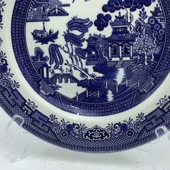 Churchill England Blue and White Willow Dinner Plate - Picture 2 of 9